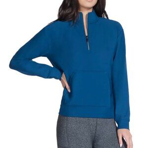 NWOT Women's Teal Ribbed Quarter Zip Top